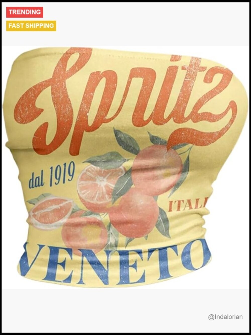 Graphic Letter Fruit Strapless Bandeau Crop Top Y2K Going Out Streetwear